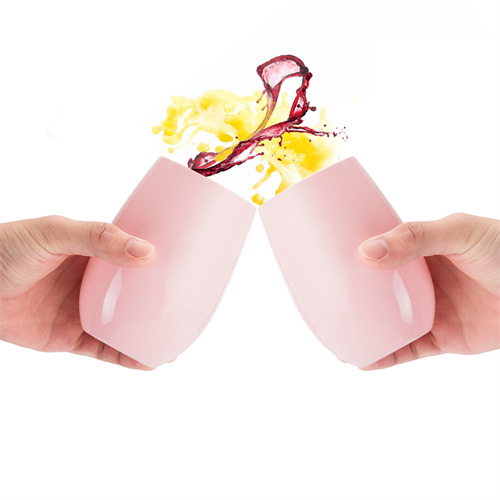 粉色塑料紅酒杯